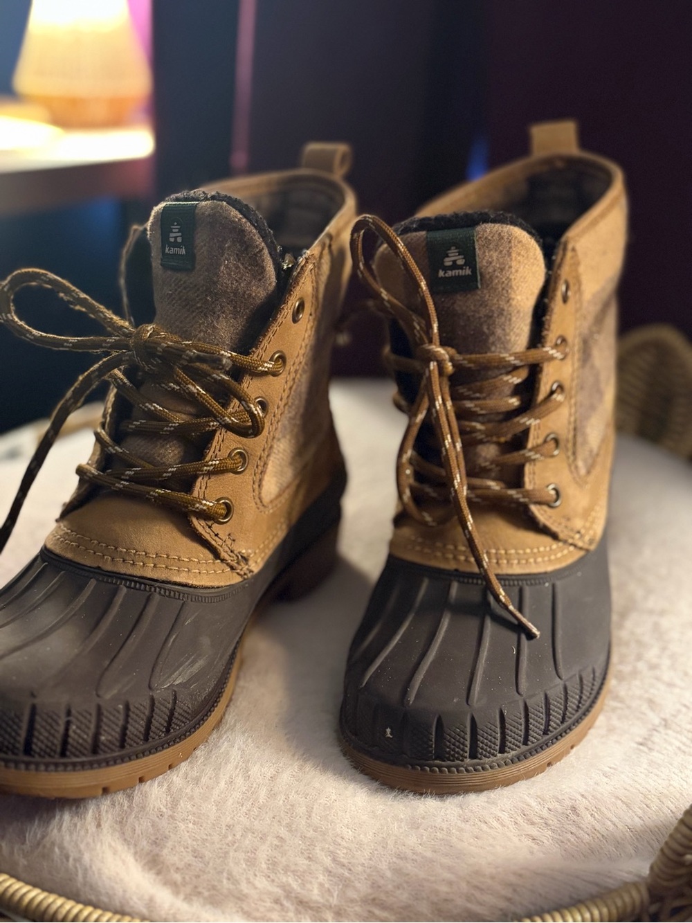 Kamik Sienna Mid Waterproof Duck Boots Brown Leather Suede Size 6